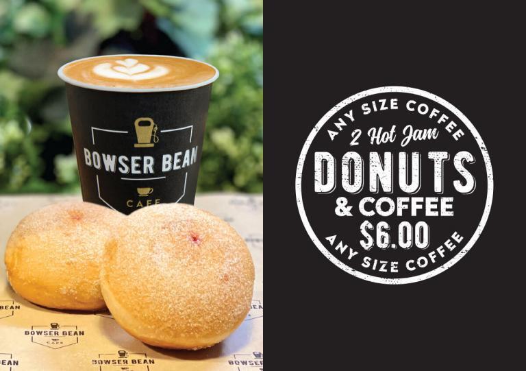 Coffee and 2 Jam Donuts for $6